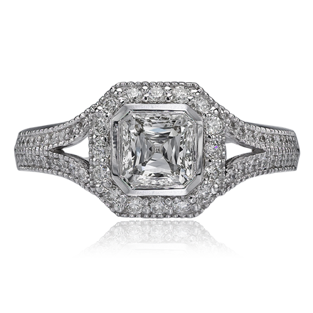 Asscher Crisscut Diamond Ring G54-ACC100