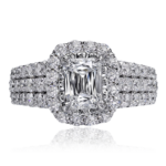 Crisscut Emerald Diamond Ring G94F-EC125