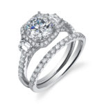 Vintage Round Brilliant Cushion Halo Diamond Engagement Ring SY172S
