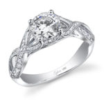 Vintage Crisscross Solitaire Diamond Engagement Ring SY429