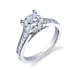 Classic Round Brilliant Tapered Baguette Engagement Ring SY711-RB