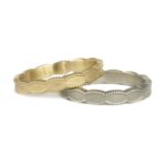 Ribbed scallop plain bands