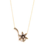 Victorian 14K Seed Pearl Dogwood Pendant
