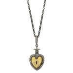 Heart Lock Diamond Cross Pendant