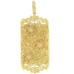 Queenston Locket with Pink Tourmaline Flowers