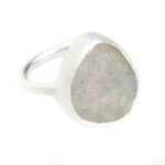 White Druzy Silver Ring