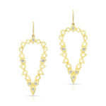 18K Gold and Diamond Pearshape Drop Earrings
