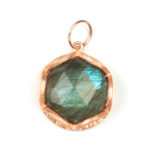 18KR 10mm Labradorite Charm