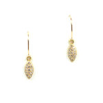 18KY Pave Leaf Earrings