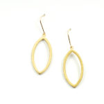 18KY Large Open Leaf Earrings