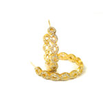 18KY Pave Hoops