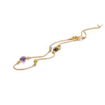 18K Amethyst, Blue Topaz, Quartz, Peridot, Citrine Satin Link Station Cable Necklace