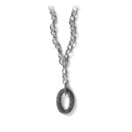 Sterling Silver 18" Marcasite Pendant Necklace on Oval Link Chain