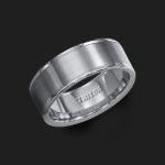 8MM Tungsten Carbide Satin Finish Flat Center with Bright Polish Round Edges Comfort Fit Wedding Band
