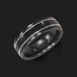 7MM Domed Black Titanium Comfort Fit Band