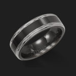 6.5 Flat Comfort Fit Black Titanium Band with Step Edge
