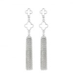 Harlequin Quatrefoil Tassel Earrings