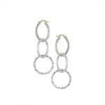 Hammered Triple Circle Earrings 