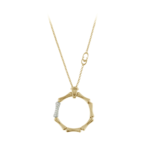Bamboo Regular Small Yellow Gold Necklace with Diamonds