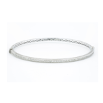 Delicate Diamond Bangle in White Gold