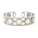 Provence Beaded Pave Square Cushion Moonstone Stone Cuff