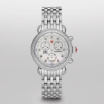 Stainless Steel CSX Mother-of-Pearl Chronograph with Diamond Dial and Diamond Bezel Case Watch